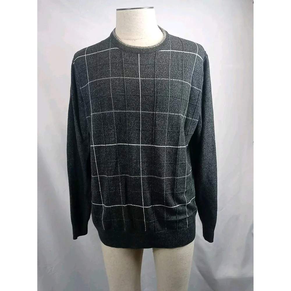 Vintage Dockers Sweater Men's Size Large Dark Gray Light Weight Sweater Pullover